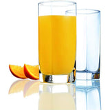 Elegant Highball Glasses [Set of 12] Drinking Glasses for Water, Juice, Beer, Wine, Whiskey, and Cocktails - Square Base with Rounded Top