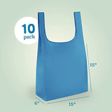 Ripstop Reusable Grocery Shopping Bag - Replace Paper and Plastic Bags with Large, Strong Eco Friendly Bags. Turns into a Carrying Pouch when Folded into Its Own Pocket. (COLORS | 10-PACK)