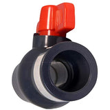 Midline Valve PVC Ball Valve with Pink T-Handle for Potable Water Use 1-1/4'' Solvent Connections Grey Plastic (492T114)