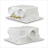 Highcraft TC200-Q Washing Machine Outlet Box Dual Drain Assembled with 1/2'' PEX B Valves White ABS, Barb