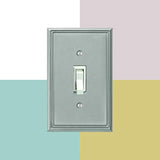 Amerelle 77DBN Metro Line Wallplate, 1 Duplex Outlet, Cast Metal, Brushed Nickel, 1-Pack, Double Toggle