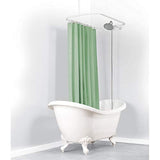 Zenna Home Never Rust Aluminum Curtain Claw Foot Tubs Hoop Shower Rod, 50"-72", White
