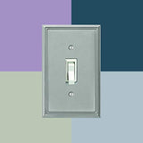 Amerelle 77DBN Metro Line Wallplate, 1 Duplex Outlet, Cast Metal, Brushed Nickel, 1-Pack, Double Toggle
