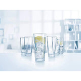 Drinking Glasses Set of 4 - Highball Glasses, Heavy Base Durable Glass Cups for Water, Wine, Beer, Cocktails and Mixed Drinks | Round Top, Square Bottom Glassware Set