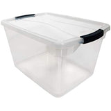 Rubbermaid Cleverstore Clear 30 QT Pack of 6 Stackable Plastic Storage Containers with Durable Latching Clear Lids