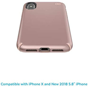 Speck Products Presidio Metallic iPhone XS/iPhone X Case, Rose Gold Metallic/Dahlia Peach