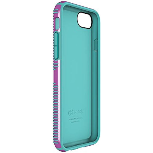 Speck Products CandyShell Grip iPhone SE (2022) Case| iPhone SE (2020)| iPhone 8| iPhone 7 - Beaming Orchid/Mykonos Blue