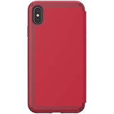 Speck Products Presidio Folio Leather iPhone Xs Max Case, Rouge Red/Garnet Red/Currant Jam Red