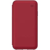 Speck Products Presidio Folio Leather iPhone Xs Max Case, Rouge Red/Garnet Red/Currant Jam Red