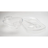 6-Piece Acrylic Serving Set Chip & Dip Salad Fruit Bowl Serving Tray Party Pack