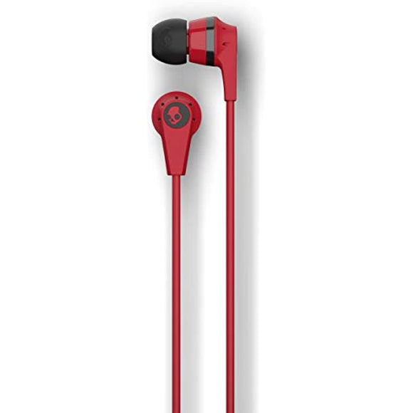 Skullcandy Ink'd Bluetooth Wireless Earbuds with Microphone, Noise Isolating Supreme Sound, 8-Hour Rechargeable Battery, Lightweight with Flexible Collar, Red/Black