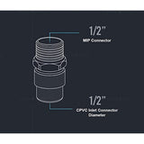 Supply Giant CSDQN034 Male x PVC Adapter Transition Pipe Fitting Durable Over Molded One-Piece Design 1/2 in. Lead Free Brass
