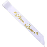 2 Pack Prom King and Prom Queen Satin Sash Kit School Graduate Party Décor Accessories