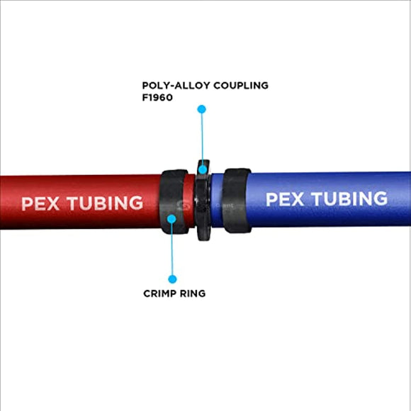 Supply Giant GQQDQ0012 PEX-A Coupling Pipe Fitting; Plastic Poly Alloy; 1/2'’ Expansion Barb; Black