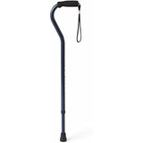 Medline Offset Handle Canes with Foam Hand Grip, Blue, Aluminum (1 Count)