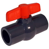 Midline Valve PVC Ball Valve with Pink T-Handle for Potable Water Use 1-1/4'' Solvent Connections Grey Plastic (492T114)