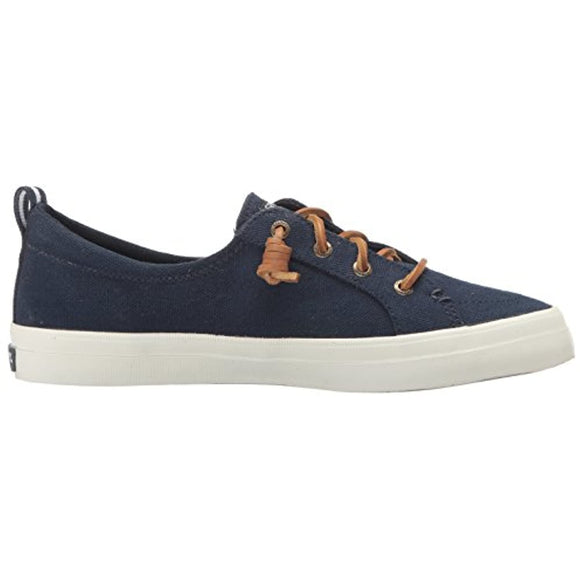 Sperry Womens Crest Vibe Linen Sneaker, Navy, 10