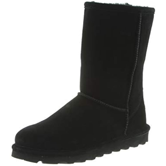 BEARPAW Women's Elle Short Black Size 9 | Women's Boot Classic Suede | Women's Slip On Boot | Comfortable Winter Boot