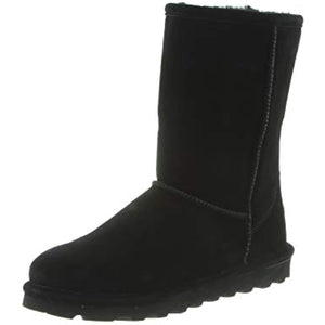 BEARPAW Women's Elle Short Black Size 9 | Women's Boot Classic Suede | Women's Slip On Boot | Comfortable Winter Boot