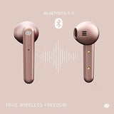 Urbanista Stockholm True Wireless Earbuds 14H Playtime Bluetooth 5.0 with Charging Case, Touch Controls & Dual Mic Earphones Compatible with Android and iOS - Rose Gold