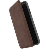 Speck Products Presidio Folio Leather iPhone Xs Max Case, Saddle Brown/Light Graphite Grey
