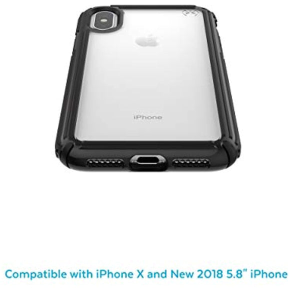 Speck Products Presidio V-Grip iPhone Xs/iPhone X Case, Clear/Black