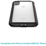 Speck Products Presidio V-Grip iPhone Xs/iPhone X Case, Clear/Black