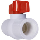 Midline Valve PVC Ball Valve Red T-Handle Water Shut-Off 1 in. FIP Plastic (482U100)