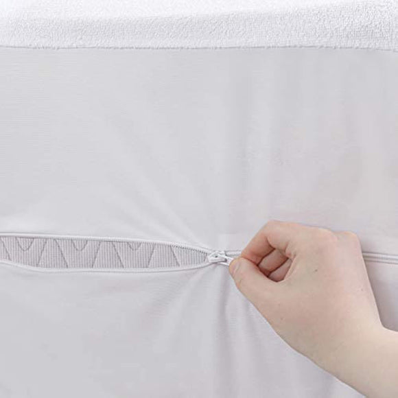 Zippered Mattress Encasement - Waterproof, Breathable, Noiseless, Machine Washable, Soft Terry Top for Comfortable Night Sleep. (King)