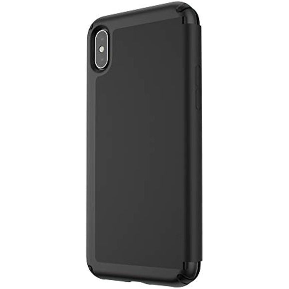 Speck Products Presidio Folio Leather iPhone Xs Max Case, Black/Black