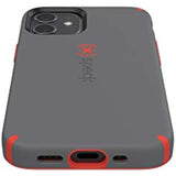Speck Products CandyShell Pro iPhone 12 Mini Case, Moody Grey/Turbo Red (137593-9228)