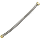 Flextron FTWC-B34-18B 18" Long Braided Connector for Water Heater with 3/4" FIP nad 3/4" MIP Ends, Stainless Steel