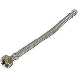 Highcraft CNCT1671 Braided Faucet Connector Female Compression Fitting, 16 In, Stainless Steel