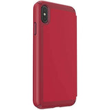 Speck Products Presidio Folio Leather iPhone Xs Max Case, Rouge Red/Garnet Red/Currant Jam Red