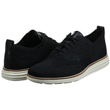 Cole Haan Men's Original Grand Knit Wing TIP II Sneaker, BLACK/IVORY, 8 M US