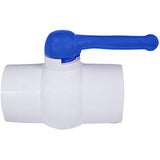 Midline Valve PVC Ball Valve Blue T-Handle for Potable Water 4 in. FIP White Plastic (487U400)