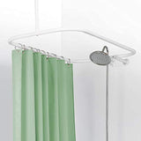 Zenna Home Never Rust Aluminum Curtain Claw Foot Tubs Hoop Shower Rod, 50"-72", White