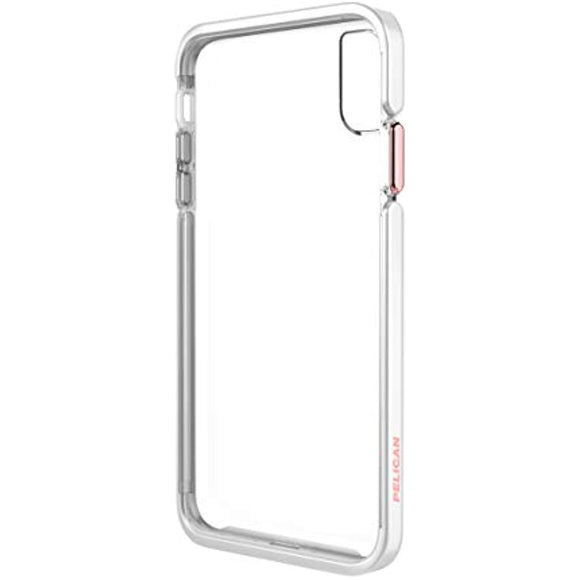 Pelican Ambassador iPhone Xs Max Case (Clear/White with Rose Gold Button)