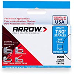 Arrow Fastener 506M1 Genuine T50 Monel Rustproof 3/8-Inch Staples, 1,000-Pack
