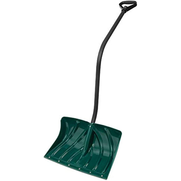 Suncast SC3250 18-Inch Snow Shovel/Pusher Combo with Ergonomic Shaped Handle and Wear Strip, Green