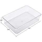 Clear Drawer Organizer - Easily Organize and Customize the Layout of Drawers. Great for Office Desk, Utensils, Cosmetics and Makeup. (8-Piece Set)