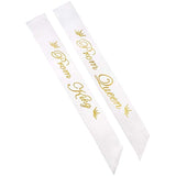 2 Pack Prom King and Prom Queen Satin Sash Kit School Graduate Party Décor Accessories