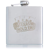 Poker Whiskey Stones Gift Set, 8 Chilling Stones, 2 Glasses, 1 Flask, Tongs, and 2 Coasters with Gift Box, Texas Hold’em Gifts for Men - Whiskey Glassware in Wooden Gift Box