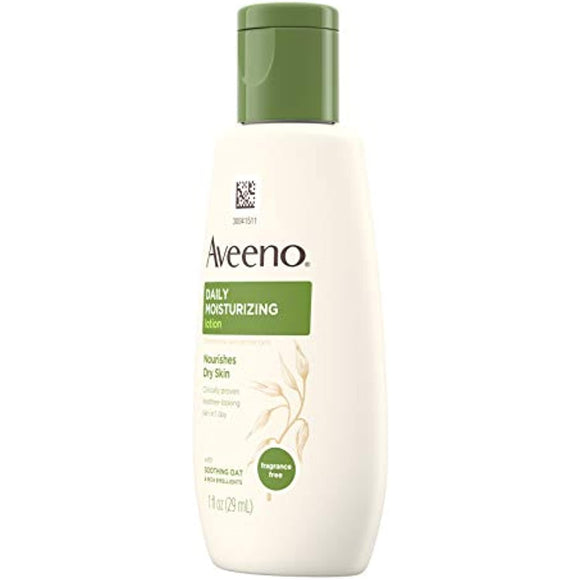 Aveeno Daily Moisturizing Body Lotion with Soothing Oat and Rich Emollients to Nourish Dry Skin, Fragrance-Free, 1 fl. oz (Pack of 36)