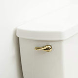 Brass Polished Toilet Tank Flush Lever Handle, with Nut Lock, Gold Finished (Side Mount)