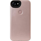 LuMee Two Selfie Phone Case, Rose Matte | LED Lighting, Variable Dimmer | Shock Absorption, Bumper Case | iPhone 8 / iPhone 7 / iPhone 6s / iPhone 6