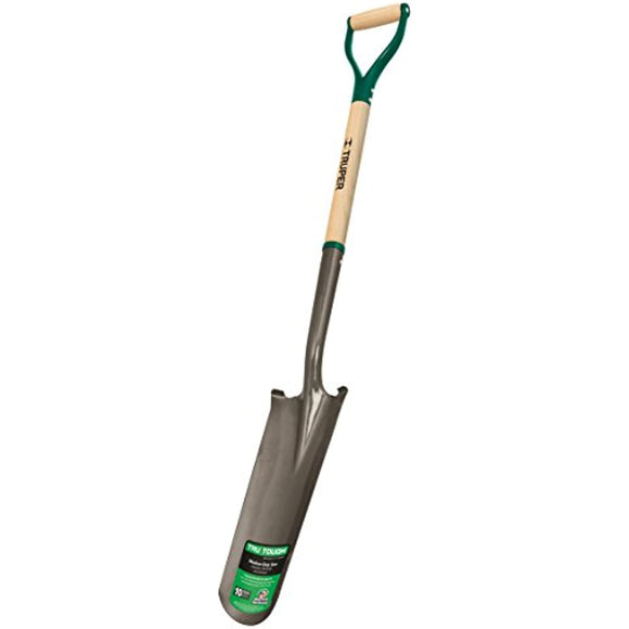 Truper 31284 Tru Tough 16-Inch Drain Spade, Steel D-Handle, 30-Inch