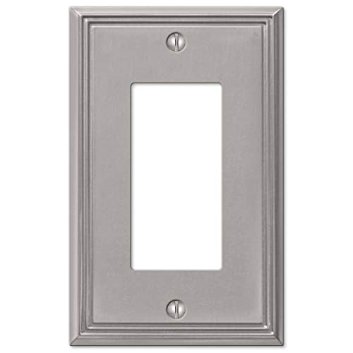 AMERELLE 77RBN Metro Line Wallplate, 1 Rocker, Cast Metal, Brushed Nickel, 1-Pack, Double Toggle