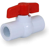 Midline Valve PVC Ball Valve Red T-Handle Water Shut-Off 1 in. FIP Plastic (482U100)