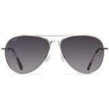 Maui Jim Mavericks w/ Patented PolarizedPlus2 Lenses Polarized Lifestyle Sunglasses, Silver/Neutral Grey Polarized, Medium